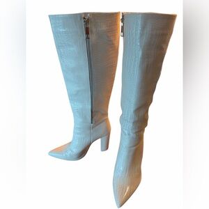 Elegant White Knee-High Boots